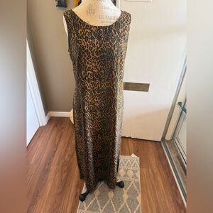 Studio I Leopard Print Maxi Dress in Brown and Black